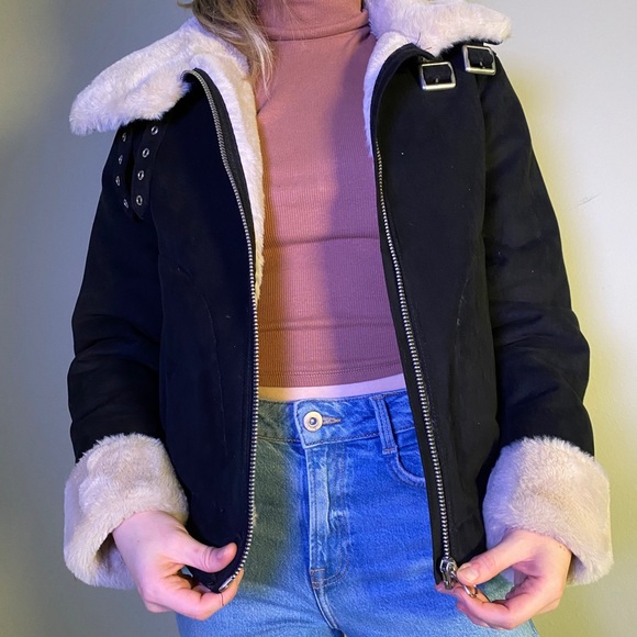 Faux Fur Bomber Jacket - Picture 2 of 4